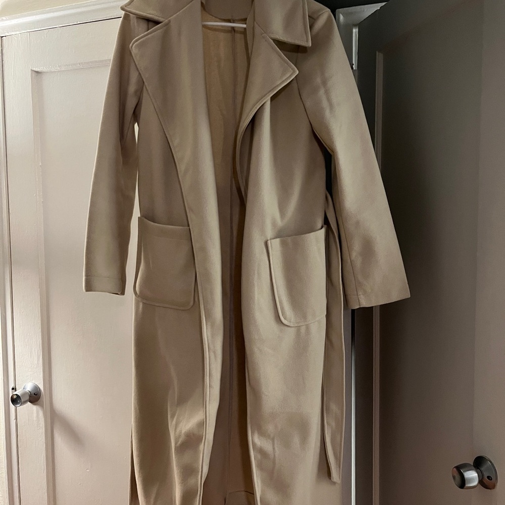 SHEIN Classic Beige Trench Coat